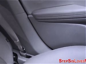 Stepteen gives deep throat in car