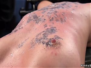 sandy-haired slut gets waxed and caned
