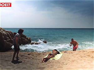 LETSDOEIT - super-steamy black teen screwed rock-hard At The Beach